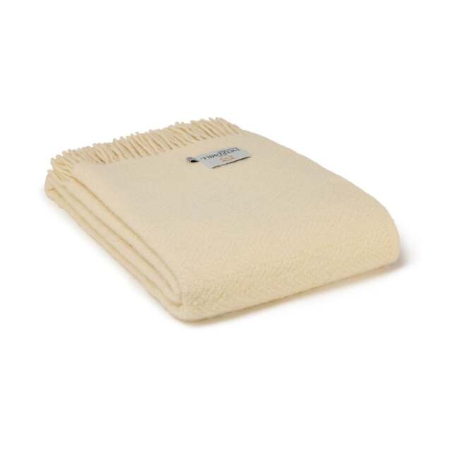 Tweedmill Textiles Moorland Pure New Wool Throw - Cream - image 1