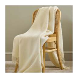 Tweedmill Textiles Moorland Pure New Wool Throw - Cream - thumbnail 2