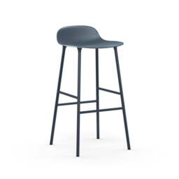 Normann Copenhagen Form Barstool - 75cm - Blue - Blue Legs Shell Colour: Blue, Leg Colour: Matching Shell Colour - thumbnail 1