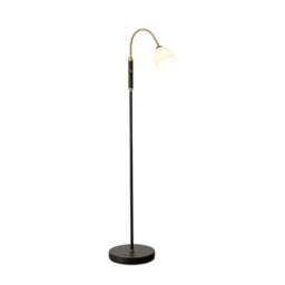 Halo Design Lucid LED Floor Lamp - 1-Arm - Black/Opal/Antique Brass Size: 1-Arm