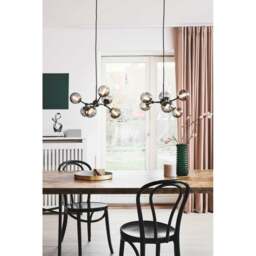 Halo Design Atom Mini 6 Light Chandelier - O45cm - Black / Smoke Glass Colour: Black / Smoke Glass - thumbnail 2