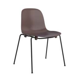 Normann Copenhagen Form Chair - Stacking - Brown - Black Steel Legs Shell Colour: Brown - thumbnail 1