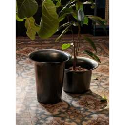 Ferm Living Spun Alu Blackened Aluminimum Basket/Plant Pot - High - 37.5cm - thumbnail 4