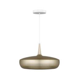 Umage Clava Dine Pendant Light - Brushed Brass with White Rosette Cord Set With or Without Cord Set: With White Rosette Cord Set