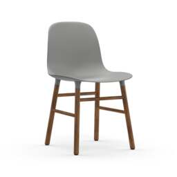 Normann Copenhagen Form Chair - Grey - Walnut Legs Shell Colour: Grey, Leg Colour: Walnut - thumbnail 1