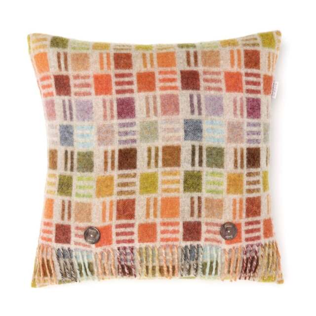 Bronte By Moon Rainbow Ribbon Merino Lambswool Cushion - Multi/Beige