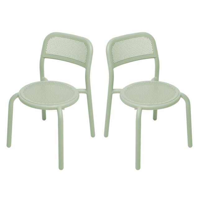 Fatboy Set of 2 Toni Stackable Garden Armchairs - Mist Green Colour: Mist Green - image 1