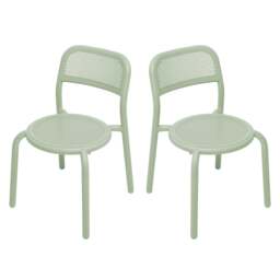 Fatboy Set of 2 Toni Stackable Garden Armchairs - Mist Green Colour: Mist Green - thumbnail 1