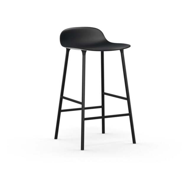 Normann Copenhagen Form Barstool - 65cm - Black - Black Legs Shell Colour: Black, Leg Colour: Matching Shell Colour - image 1
