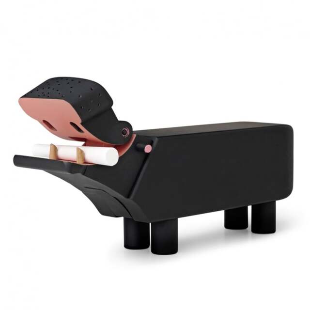 Kay Bojesen Painted Wooden Hippo - Black - image 1