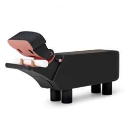 Kay Bojesen Painted Wooden Hippo - Black - thumbnail 1