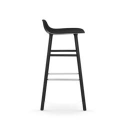Normann Copenhagen Form Barstool - Wood - 75cm - Black - Black Oak Legs Shell Colour: Black, Leg Colour: Black Oak - thumbnail 3