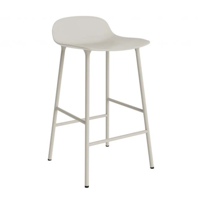 Normann Copenhagen Form Barstool - 65cm - Light Grey - Light Grey Legs Shell Colour: Light Grey, Leg Colour: Matching Shell Colour - image 1