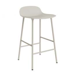 Normann Copenhagen Form Barstool - 65cm - Light Grey - Light Grey Legs Shell Colour: Light Grey, Leg Colour: Matching Shell Colour - thumbnail 1