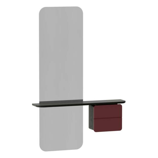 Umage One More Look Storage Mirror - Black Oak - Ruby Red Colour: Ruby Red - image 1