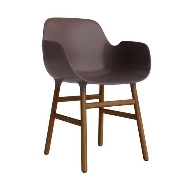 Normann Copenhagen Form Armchair - Brown - Walnut Legs Shell Colour: Brown, Leg Colour: Walnut - image 1