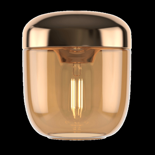 Umage Acorn Pendant Light Shade - Amber Glass/Brass Bulb Option: Without Bulb - image 1