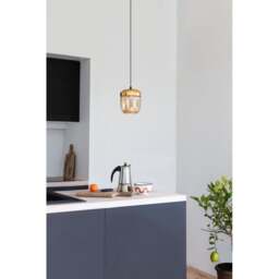 Umage Acorn Pendant Light Shade - Amber Glass/Brass Bulb Option: Without Bulb - thumbnail 5