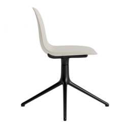 Normann Copenhagen Form Chair Swivel - 4 Leg - Light Grey - Black Legs Shell Colour: Light Grey, Leg Colour: Black - thumbnail 3