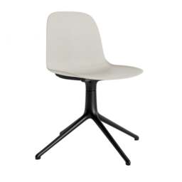 Normann Copenhagen Form Chair Swivel - 4 Leg - Light Grey - Black Legs Shell Colour: Light Grey, Leg Colour: Black - thumbnail 1