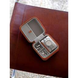 Stackers Canvas Watch & Jewellery Box - Orange Colour: Orange Canvas - thumbnail 2