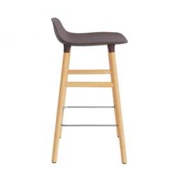 Normann Copenhagen Form Barstool - Wood - 65cm - Brown - Oak Legs Shell Colour: Brown, Leg Colour: Oak - thumbnail 3