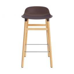 Normann Copenhagen Form Barstool - Wood - 65cm - Brown - Oak Legs Shell Colour: Brown, Leg Colour: Oak - thumbnail 2