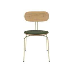 Umage Curious Dining Chair - Oak - Brass Legs - Racing Green Cushion Leg Colour: Brass Legs, Colour: Racing Green - thumbnail 2