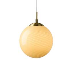 Halo Design Candy Ball Pendant Light - O 25cm - Cream Size:  25cm, Colour: Cream