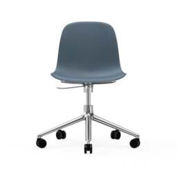 Normann Copenhagen Form Chair Swivel - 5 Wheel - Gas Lift - Blue - Aluminium Legs Shell Colour: Blue, Leg Colour: Aluminium - thumbnail 2