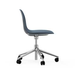 Normann Copenhagen Form Chair Swivel - 5 Wheel - Gas Lift - Blue - Aluminium Legs Shell Colour: Blue, Leg Colour: Aluminium - thumbnail 3