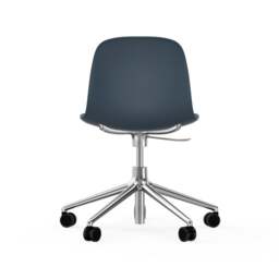 Normann Copenhagen Form Chair Swivel - 5 Wheel - Gas Lift - Blue - Aluminium Legs Shell Colour: Blue, Leg Colour: Aluminium - thumbnail 4