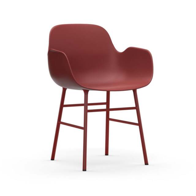 Normann Copenhagen Form Armchair - Red - Red Legs Shell Colour: Red, Leg Colour: Matching Shell Colour - image 1