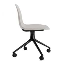 Normann Copenhagen Form Chair Swivel - 4 Wheel - Warm Grey - Black Legs Shell Colour: Warm Grey, Leg Colour: Black - thumbnail 3