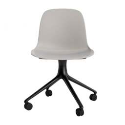 Normann Copenhagen Form Chair Swivel - 4 Wheel - Warm Grey - Black Legs Shell Colour: Warm Grey, Leg Colour: Black - thumbnail 2