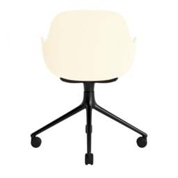 Normann Copenhagen Form Armchair Swivel - 4 Wheel - Cream - Black Legs Shell Colour: Cream, Leg Colour: Black - thumbnail 4