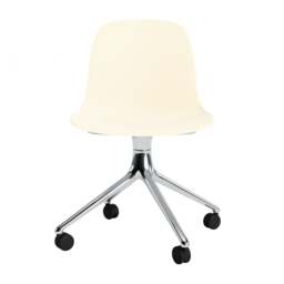 Normann Copenhagen Form Chair Swivel - 4 Wheel - Cream - Aluminium Legs Shell Colour: Cream, Leg Colour: Aluminium - thumbnail 2