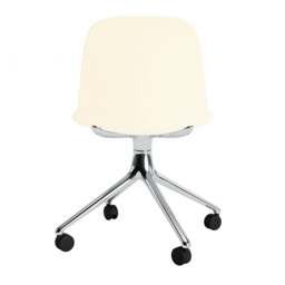 Normann Copenhagen Form Chair Swivel - 4 Wheel - Cream - Aluminium Legs Shell Colour: Cream, Leg Colour: Aluminium - thumbnail 4