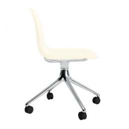 Normann Copenhagen Form Chair Swivel - 4 Wheel - Cream - Aluminium Legs Shell Colour: Cream, Leg Colour: Aluminium - thumbnail 3