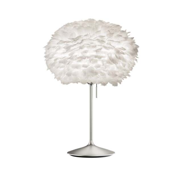 Umage Eos Table Lamp - White Feather Eos Medium/Brushed Steel Sante Stand - image 1