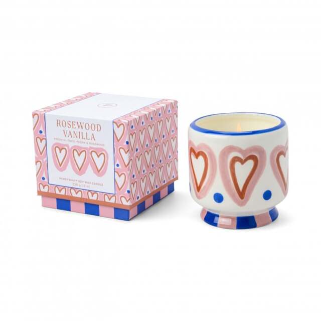 Paddywax A Dopo 8oz/226g Hearts Ceramic Candle - Rosewood Vanilla - image 1