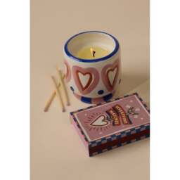 Paddywax A Dopo 8oz/226g Hearts Ceramic Candle - Rosewood Vanilla - thumbnail 2