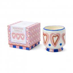 Paddywax A Dopo 8oz/226g Hearts Ceramic Candle - Rosewood Vanilla - thumbnail 1