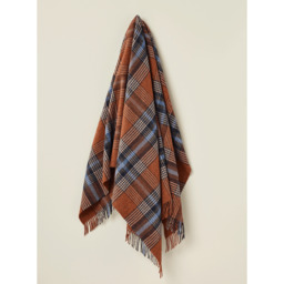 Bronte By Moon Pure Wool Christchurch Check Throw - Rust