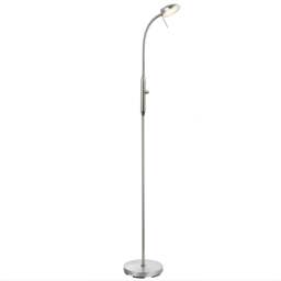 Halo Design Vegas Floor Lamp - H 140cm - 1 Arm - Brushed Steel Colour: Brushed Steel
