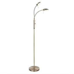 Halo Design Vegas Floor Lamp - H 140cm - 2 Arm - Antique Brass Colour: Antique Brass