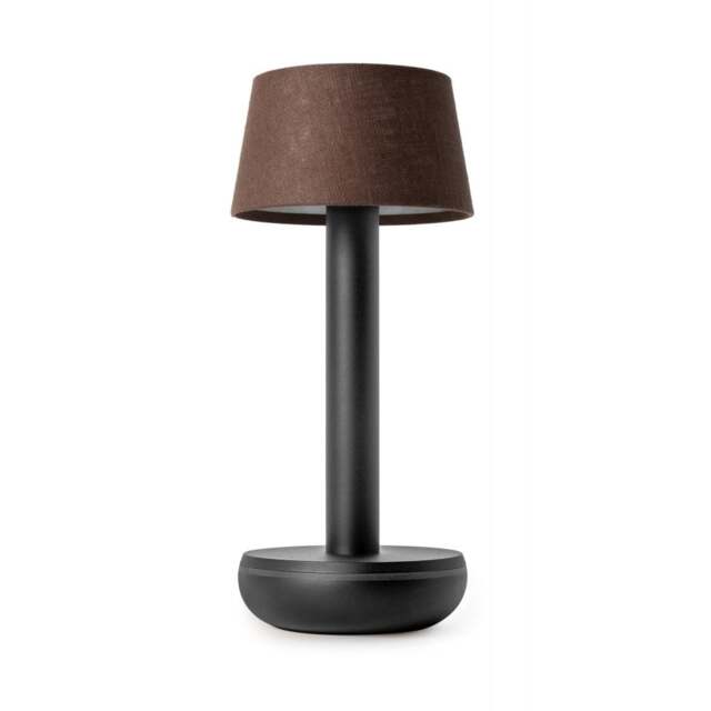 Humble Two Table Light - Black - Brown Linen Shade - image 1