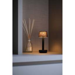 Humble Two Table Light - Black - Brown Linen Shade - thumbnail 4
