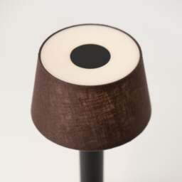 Humble Two Table Light - Black - Brown Linen Shade - thumbnail 3