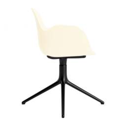 Normann Copenhagen Form Armchair Swivel - 4 Leg - Cream - Black Legs Shell Colour: Cream, Leg Colour: Black - thumbnail 3